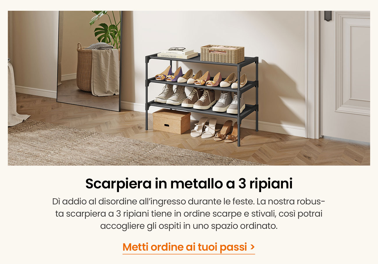 Scarpiera in metallo a 3 ripiani