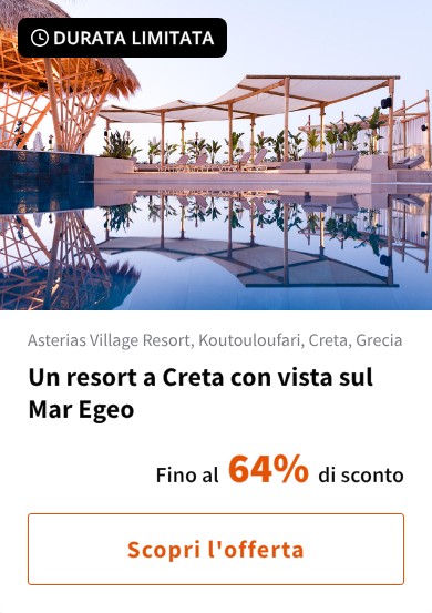 Un resort a Creta con vista sul Mar Egeo