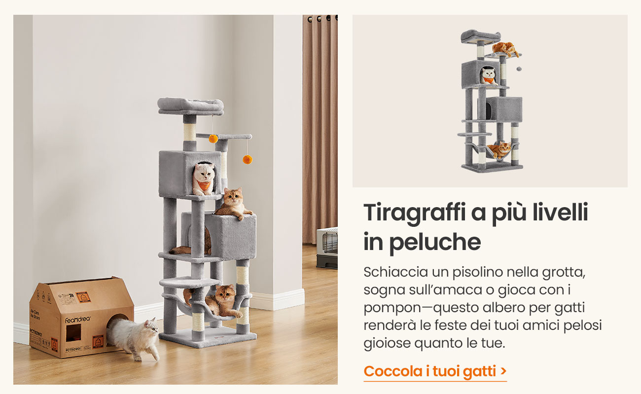 Tiragraffi a più livelli in peluche