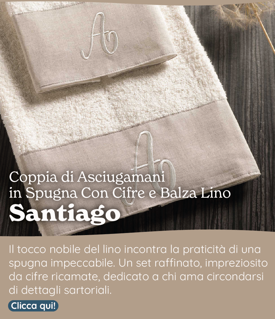 Coppia di Asciugamani in Spugna Con Cifre e Balza Lino - Santiago