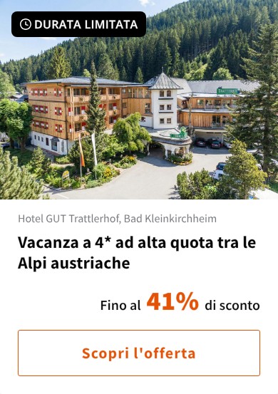Vacanza a 4* ad alta quota tra le Alpi austriache