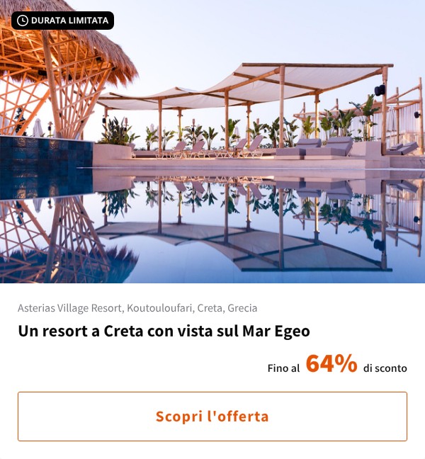 Un resort a Creta con vista sul Mar Egeo