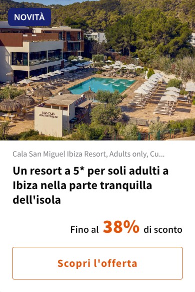 Un resort a 5* per soli adulti a Ibiza nella parte tranquilla dell'isola