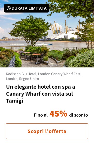 Un elegante hotel con spa a Canary Wharf con vista sul Tamigi