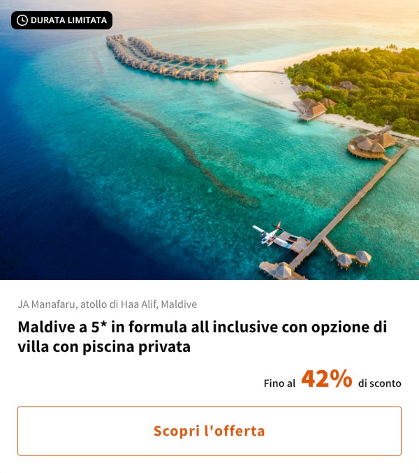Maldive a 5* in formula all inclusive con opzione di villa con piscina privata
