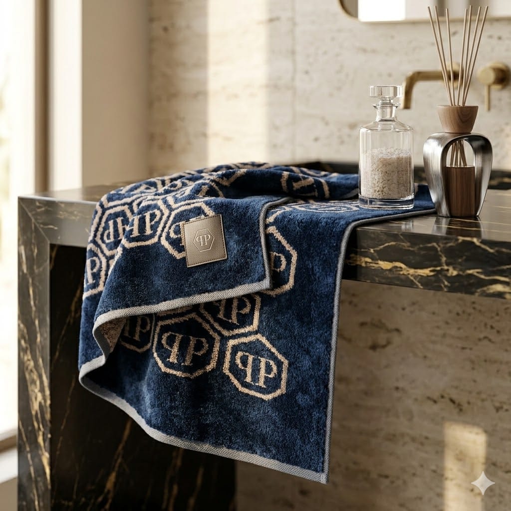 Telo Philipp Plein Pattern Spugna di Cotone