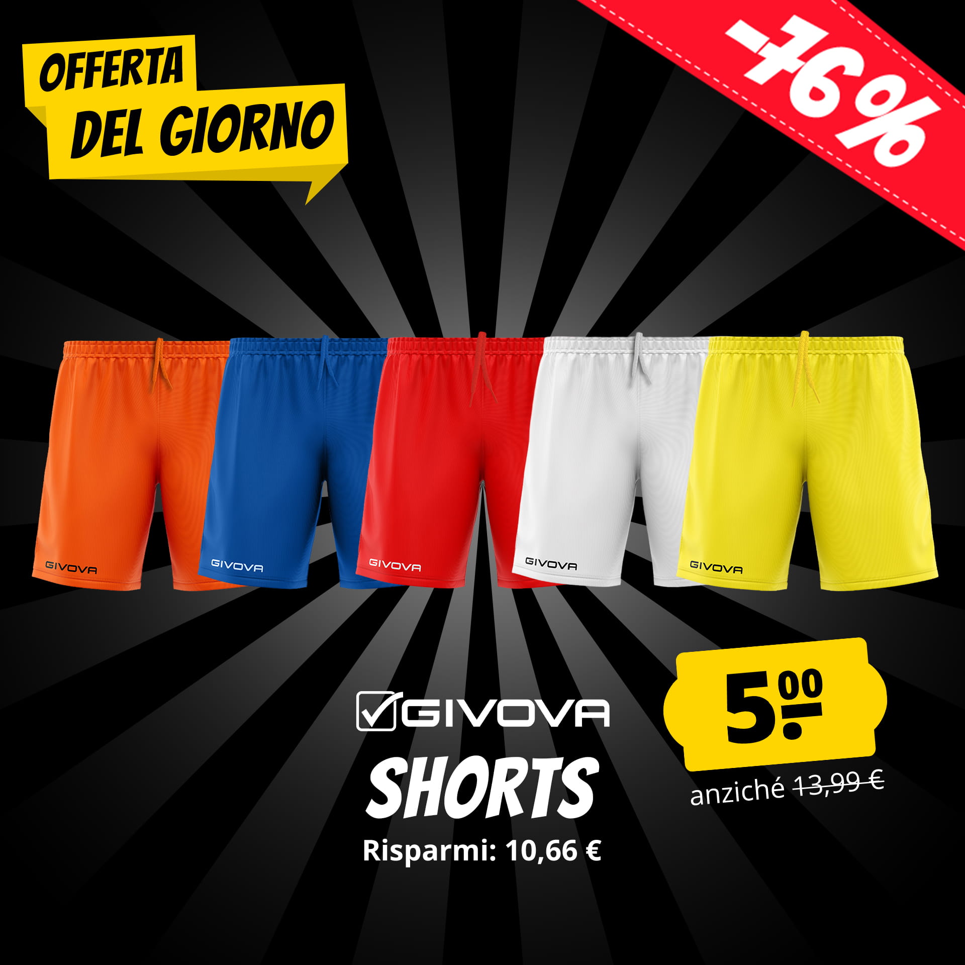 givova one pantaloncini per l allenamento