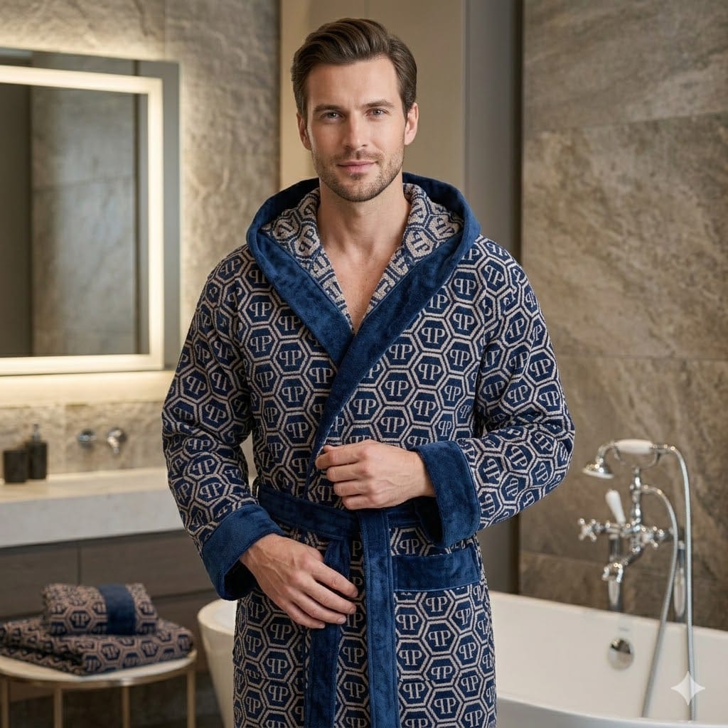 Accappatoio Philipp Plein Jungle L/XL Spugna di Cotone