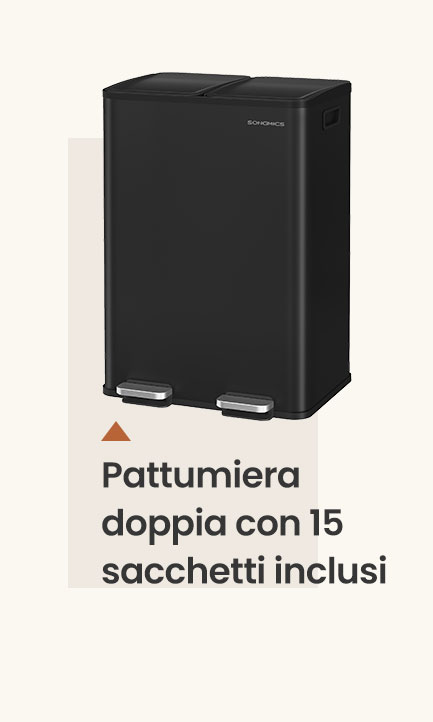  Pattumiera doppia con 15 sacchetti inclusi