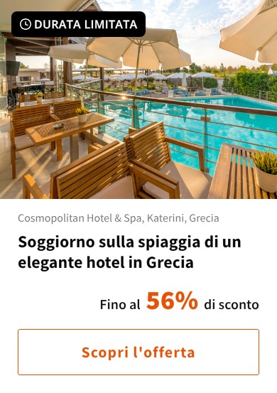 Soggiorno sulla spiaggia di un elegante hotel in Grecia