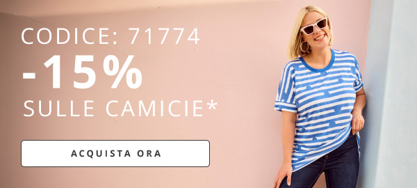 Sconto del 15% su camicie