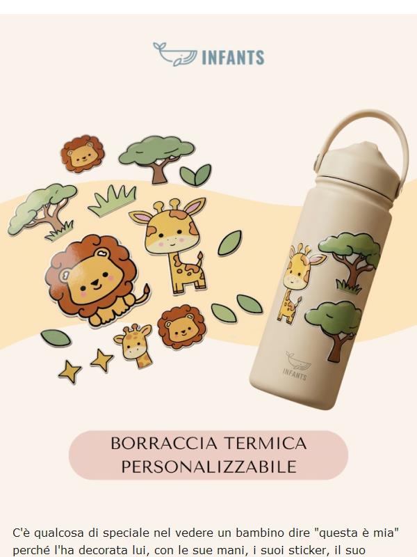 La borraccia personalizzata dal tuo bambino