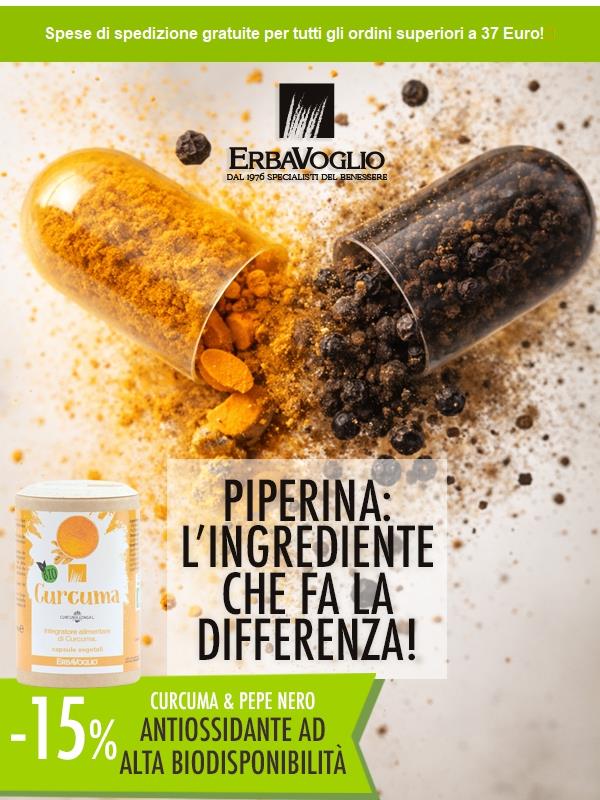 L’energia della Curcuma e del Pepe Nero di ErbaVoglio, ogni giorno 🌿