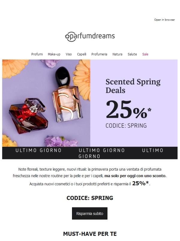 Approfittane subito 🐝 Il 25% di sconto primaverile termina oggi