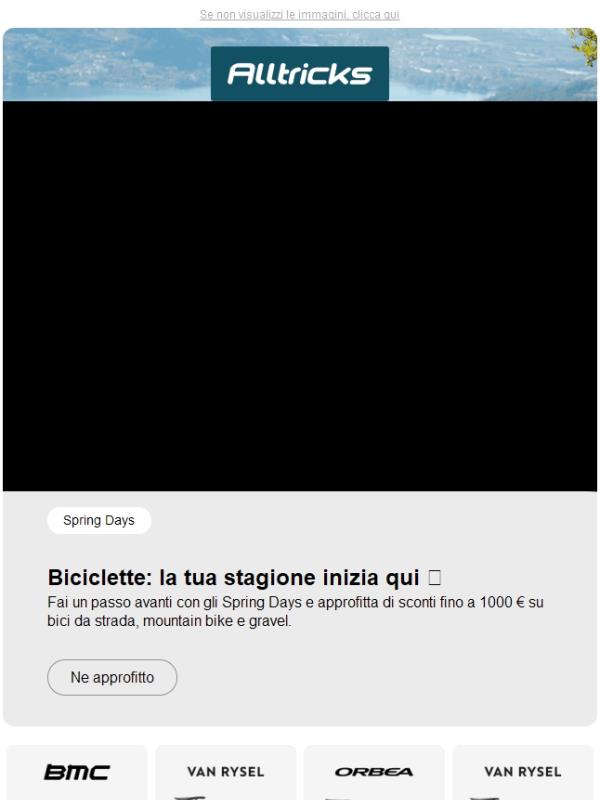 Approfitta dei nostri codici promozionali durante gli Spring Days del ciclismo!