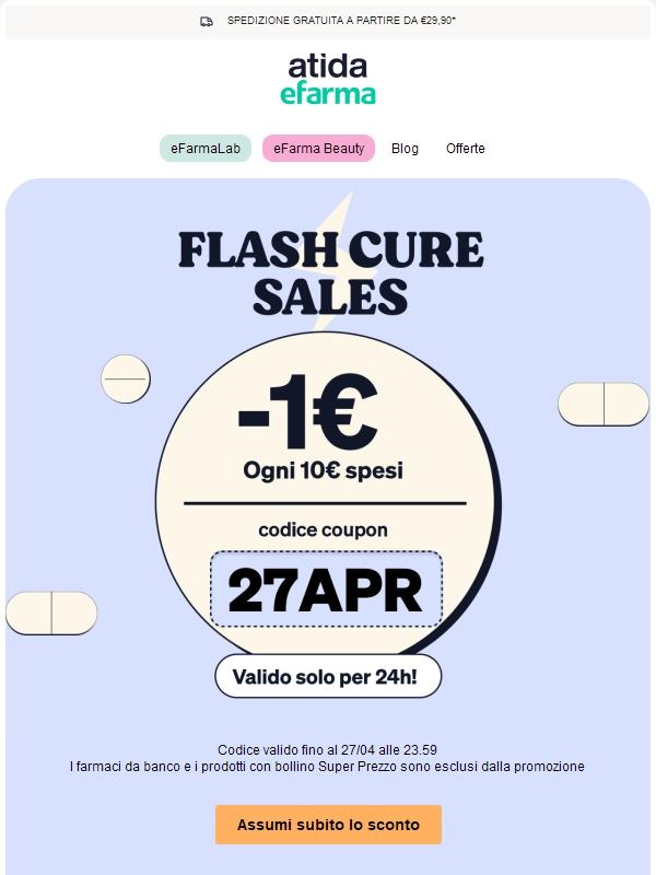 ⚡ Flash Cure Sales | -1€ ogni 10€ Spesi!