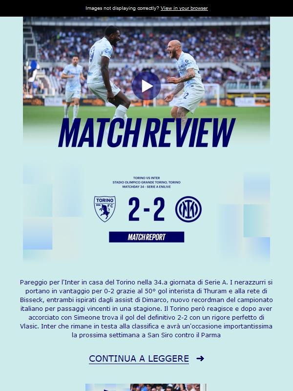 Match review, Torino-Inter 2-2