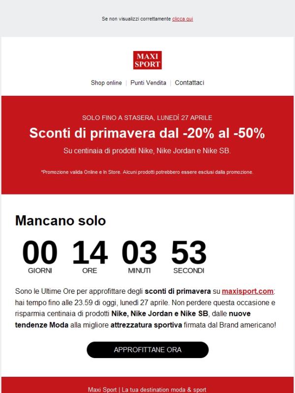 ⏳ ULTIME ORE: gli sconti su Nike terminano stasera!