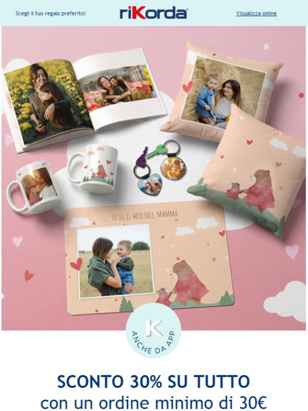 -30% su tutto: il regalo per la Mamma è servito! 💝