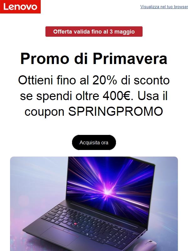 Ottieni fino al 20% di sconto