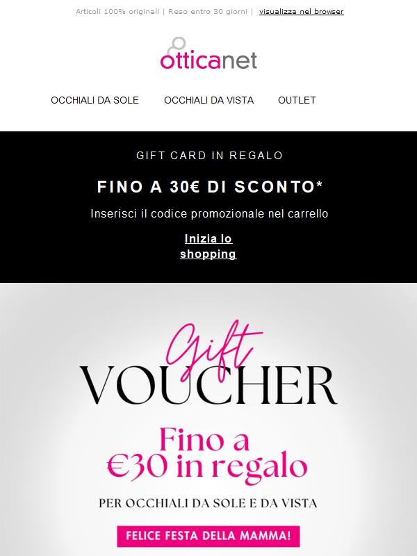 Gift Card da 30€ e da 20€ per i tuoi regali!