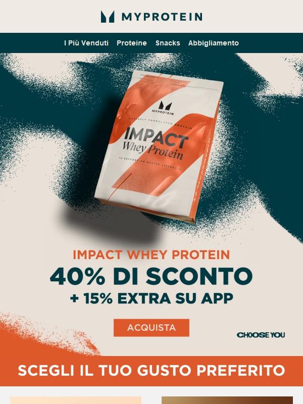 -40% + 15% Extra su Whey Protein 🔥