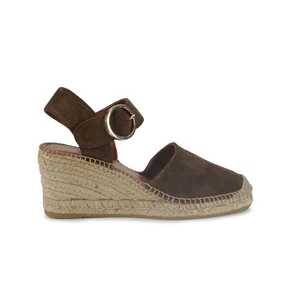 Viguera Espadrillas Alpargatas Donna con Cinturino in Camoscio Marrone