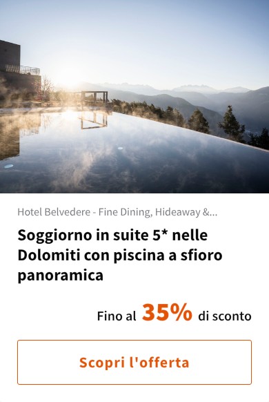Soggiorno in suite 5* nelle Dolomiti con piscina a sfioro panoramica