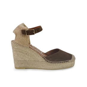 Viguera Espadrillas Alpargatas Donna con Cinturino in Camoscio Marrone