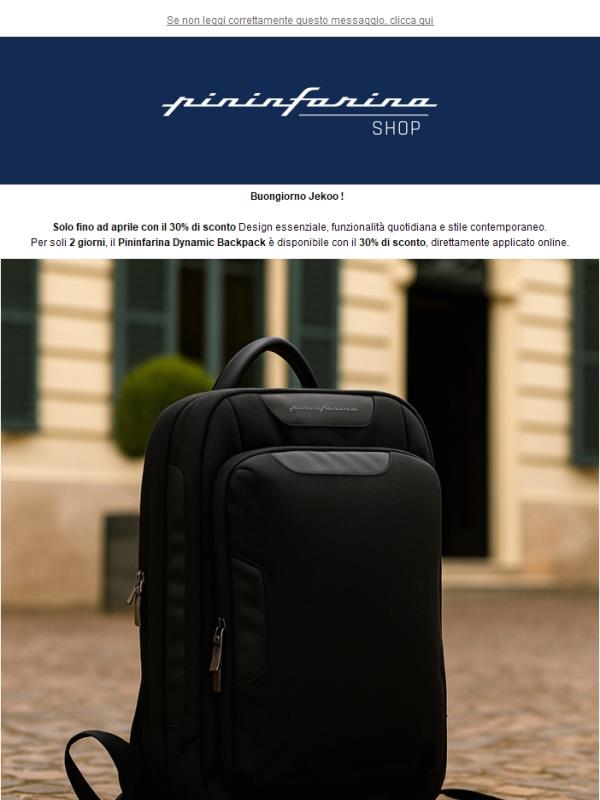-30% Pininfarina Zaino Dynamic entro Aprile!