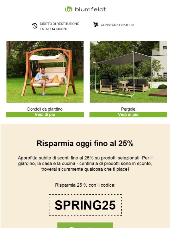 Abbiamo  l'offerta giusta per te: fino al 25% di sconto su una selezione di prodotti