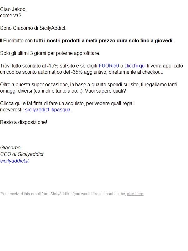 Ultimi 3 giorni Fuoritutto