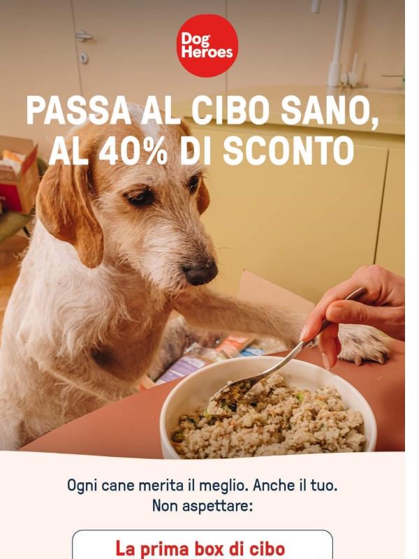 🐶 -40% sul cibo fresco Dog Heroes per il tuo cane solo per pochi giorni