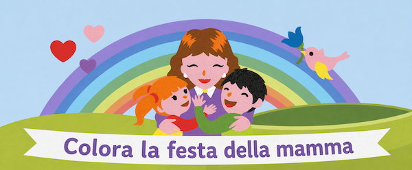 L'immagine mostra una grafica per la festa della mamma