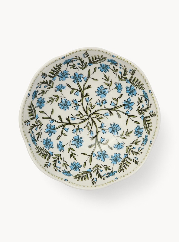 Piatto fondo in porcellana motivo fiorellini