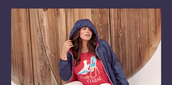 T-shirt classica con gabbiano, scollo a carré, mezze maniche