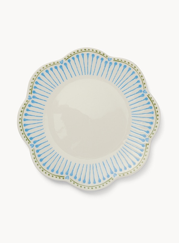 Piatto piano in porcellana motivo fiorellini