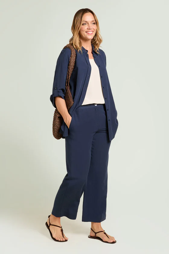 PANTALONI IN LINO-VISCOSA