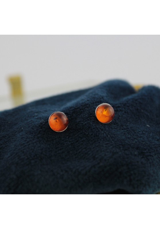 Image of Orecchini AMBRA su Argento 6mm Gioielli Coppia Chakra