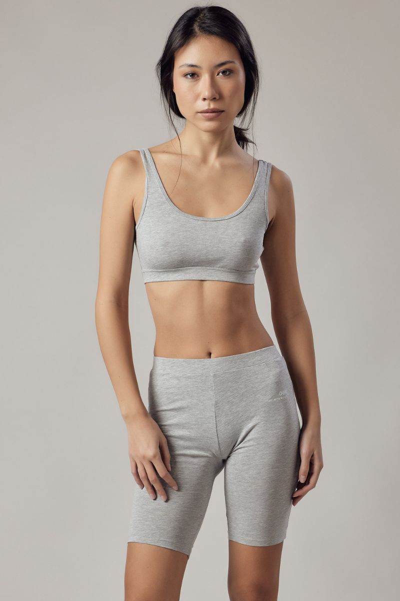 Set Active Biker + Top Sportivo Grigio Chiaro Melange