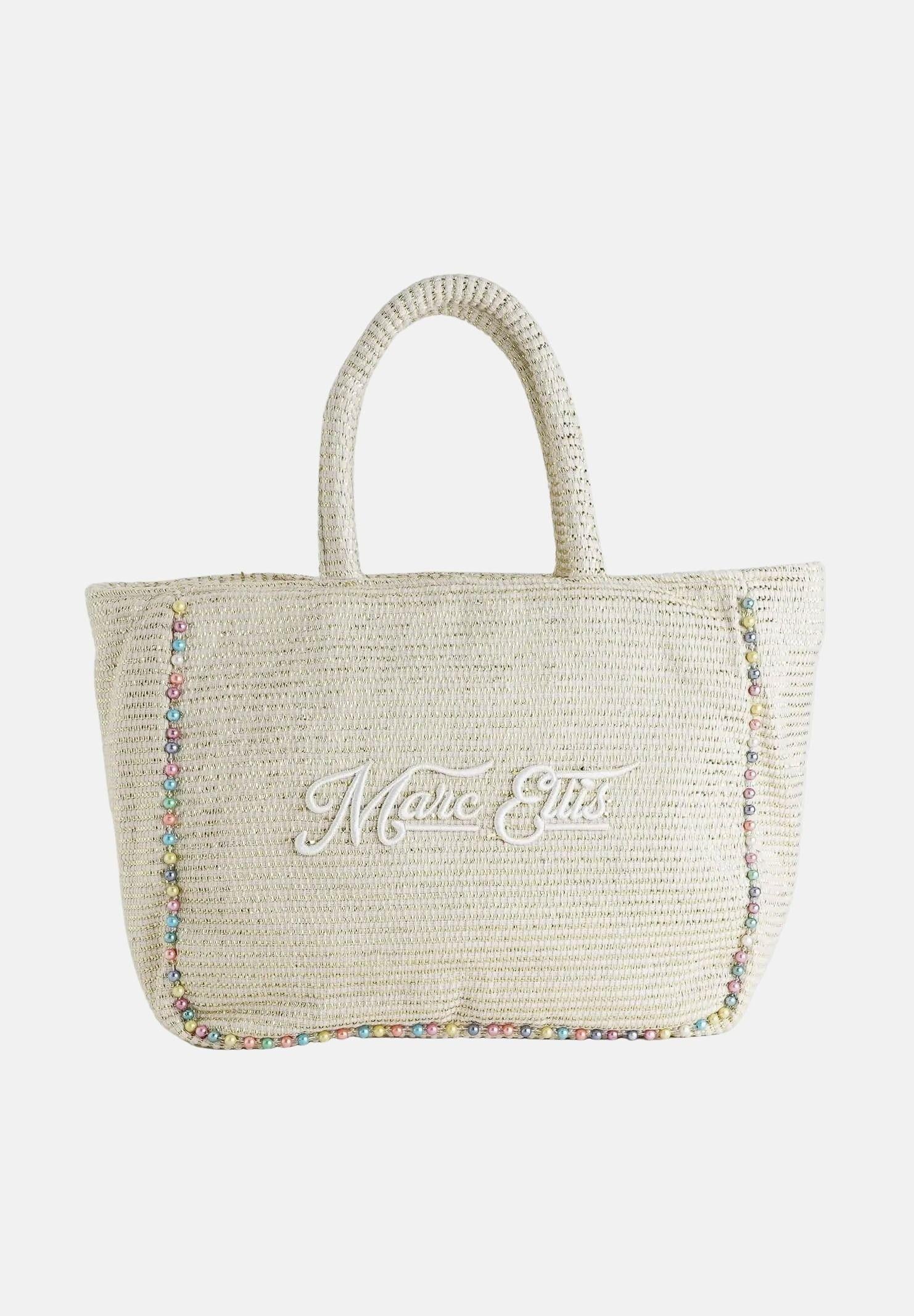 Image of MARC ELLIS Borsa mare Buby L Indy26 panna da donna con finitura leggermente brillante