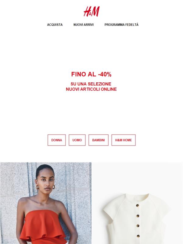 Fino al -40% su nuovi articoli