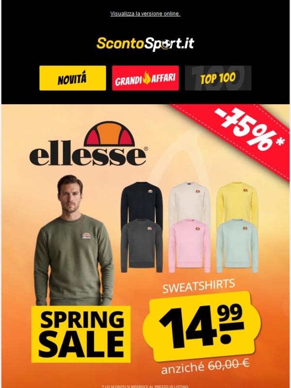 NOVITÀ: saldi di primavera ellesse 🤩 a soli 14,99 €