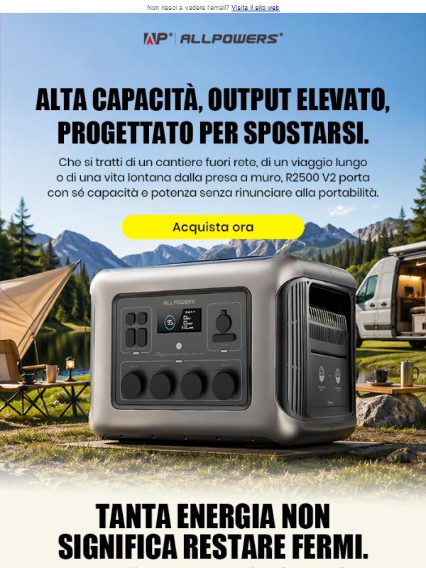 R2500 V2: grande capacità e alta potenza, senza rinunciare alla portabilità