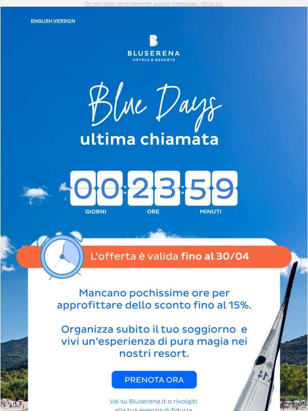 Ultime 24 ore: Blue Days - 15%