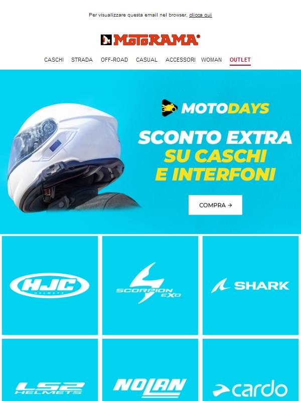 💥 Motodays: EXTRA su caschi e intercom
