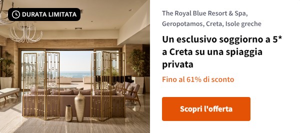 Un esclusivo soggiorno a 5* a Creta su una spiaggia privata