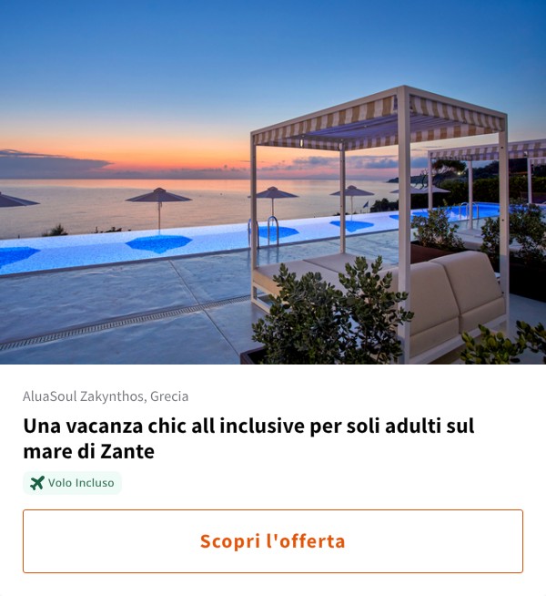 Una vacanza chic all inclusive per soli adulti sul mare di Zante
