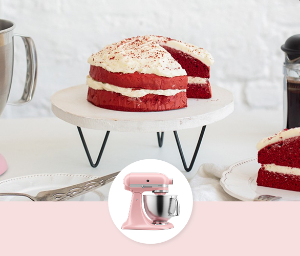 Homemade red velvet cake with cream cheese frosting