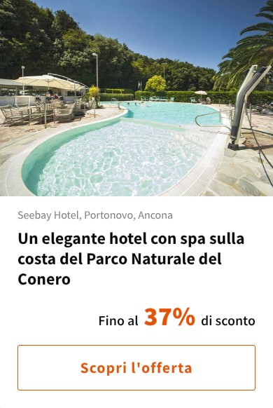 Un elegante hotel con spa sulla costa del Parco Naturale del Conero